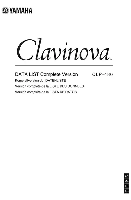 yamaha雅马哈CLP-480 Data List